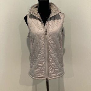 LL Bean Classic Zip Front Lightly Quilted Vest Silver Gray Women’s Petite Small